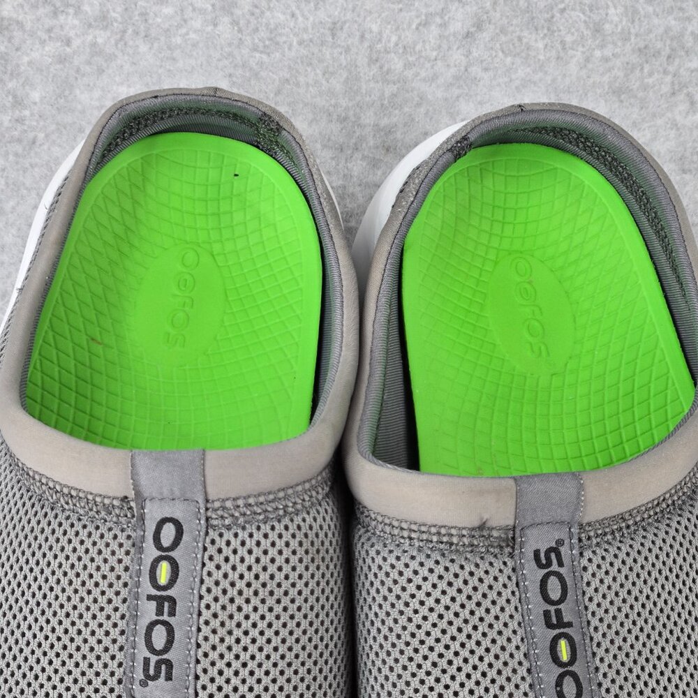 OOFOS OOcoozie Mens Size 12.5 Sport Mule Gray White Slip On Shoes Mesh Comfort - Picture 4 of 13